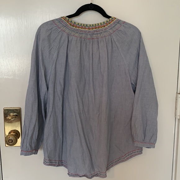 Velvet by Graham & Spencer Women's Neena Embroidered Smocked Shirt - Picture 10 of 10